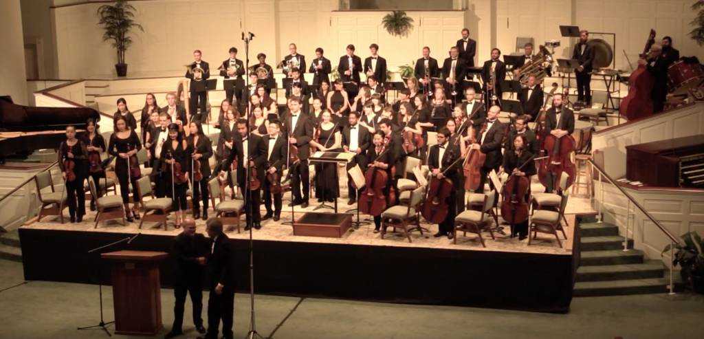 Dr. Michael Palumbo conducting the Chamber Orchestra Ogden in the performance of Concertino for the Harp and Strings